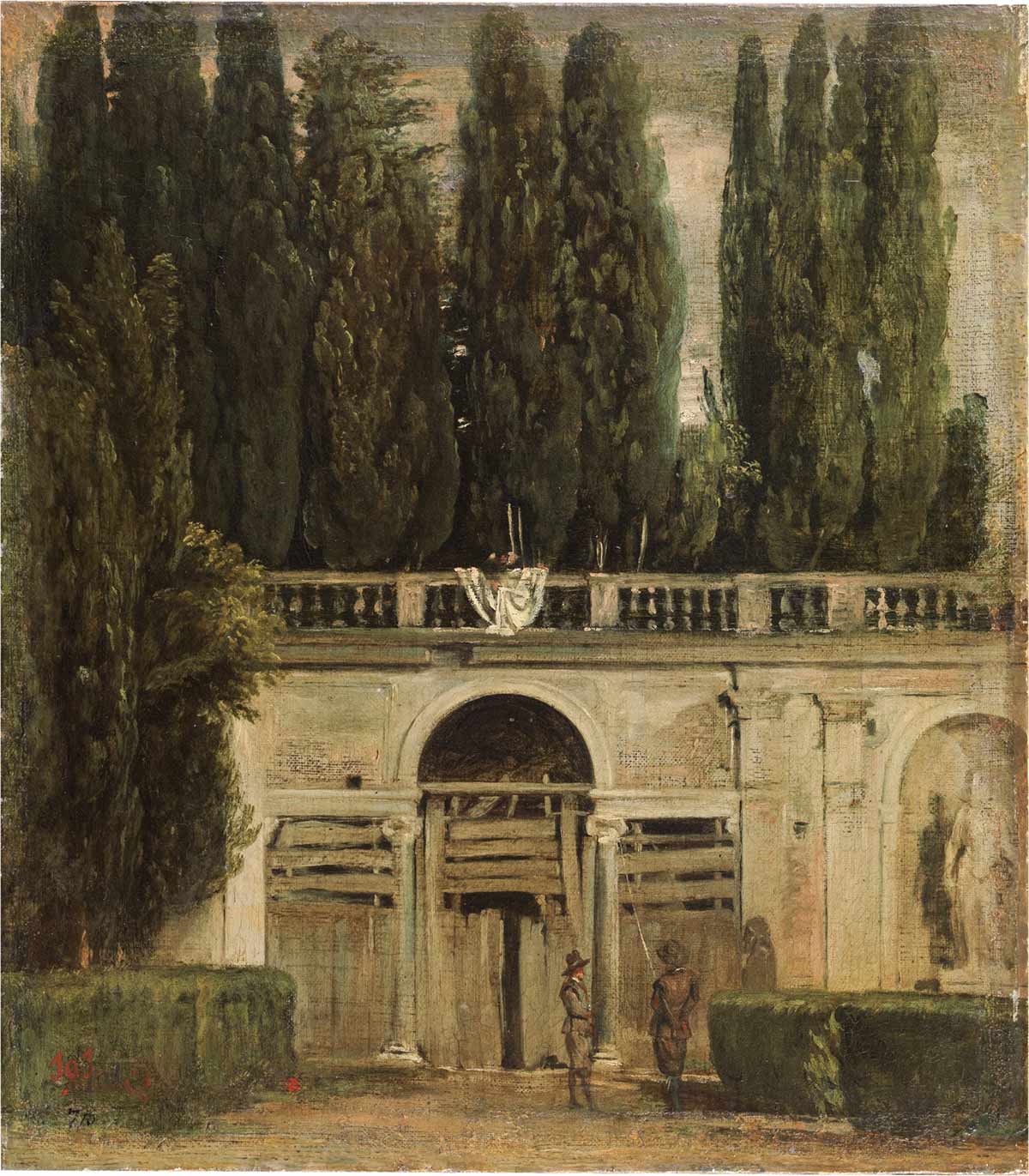  Vista del jardín de la Villa Medici en Roma
